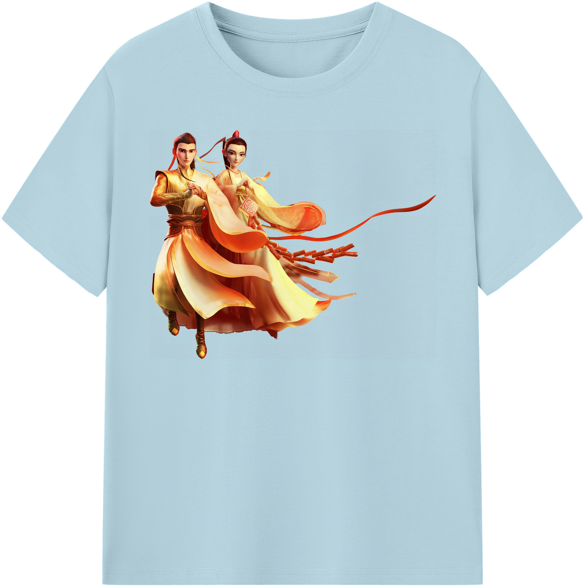 （画像用） Ne Zha 2 ナタ 魔童の大暴れ 綿100％半袖Tシャツ（フロントプリント）
